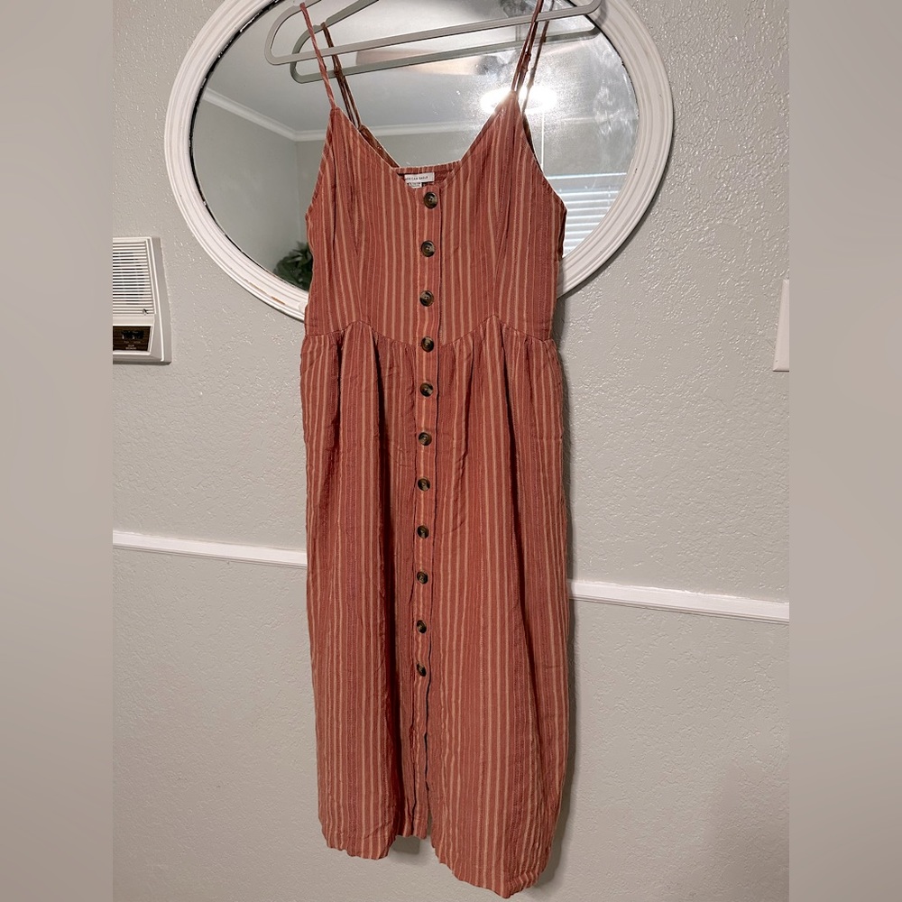 American Eagle Outfitters Rust Striped Dress